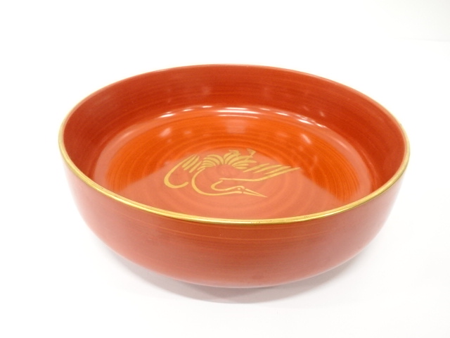 JAPANESE CERAMICS / BOWL / KINSAI / CRANE / ARTISAN WORK